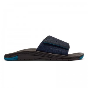 Olukai Awiki 'Olu Mens Beach Sandals Blue / Dark Grey Canada | Y6S-2733