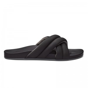 Olukai Hila Womens Beach Sandals Black Canada | V8Y-6265