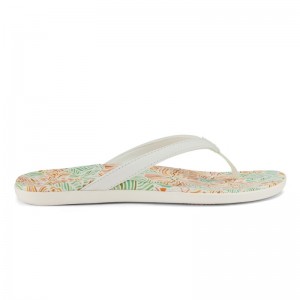 Olukai Ho'ōpio Hau Womens Beach Sandals White / Multicolor Canada | N9M-6557