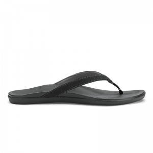 Olukai Ho'ōpio Womens Beach Sandals Black Canada | W9I-7579