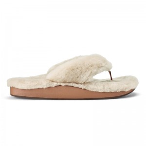 Olukai Kīpe'a Heu Womens Slippers Beige Canada | C1B-6553