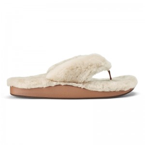 Olukai Kīpe'a Heu Womens Slippers Beige Canada | G6I-8956