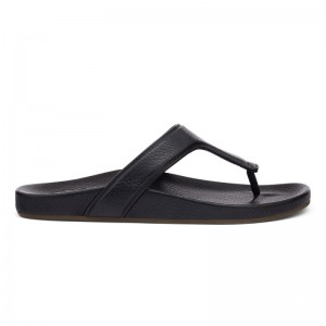 Olukai Kīpe'a Lipi Womens Sandals Black Canada | G5C-3549