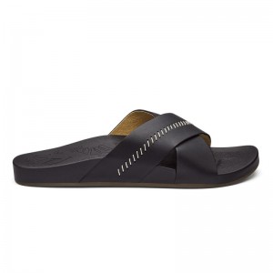 Olukai Kīpe'a 'Olu Womens Sandals Black Canada | T6K-3514