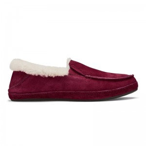 Olukai Ku'una Womens Slippers Red / White Canada | Q9G-0231