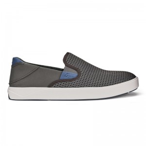 Olukai Lae'ahi Mens Slip On Shoes Dark Grey Canada | U6N-6083