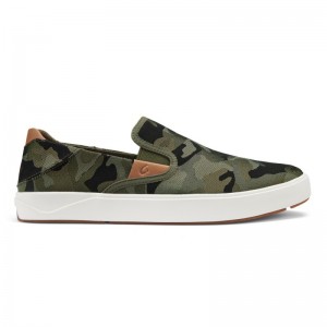 Olukai Lae'ahi Pa'i Mens Slip On Shoes Olive / Camo Canada | D8M-7139