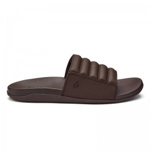 Olukai Maha 'Olu Mens Beach Sandals Dark Brown Canada | G9Y-3978