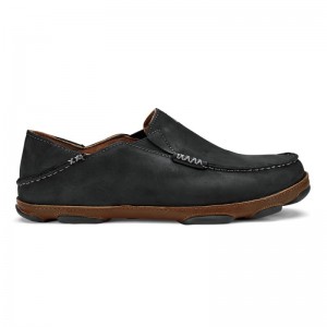 Olukai Moloā Mens Slip On Shoes Black / Brown Canada | W0S-7301