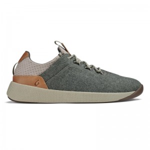 Olukai Nanea Lī Mens Athletic Shoes Dark Grey / Green Canada | D8E-1088