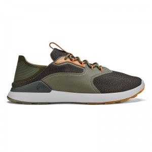 Olukai Nihoa Lī Mens Athletic Shoes Black / Brown / Olive Canada | I4H-5911