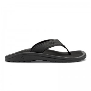 Olukai Ohana Mens Beach Sandals Black Canada | B7A-3123