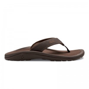 Olukai Ohana Mens Beach Sandals Dark Brown Canada | N0W-8858