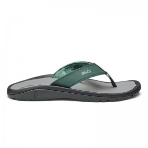 Olukai Ohana Mens Beach Sandals Grey / Green Canada | K0M-4285