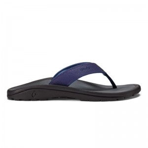 Olukai Ohana Mens Beach Sandals Navy / Deep Grey Canada | H0R-3255