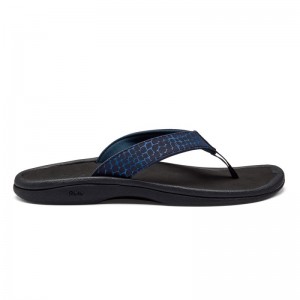 Olukai Ohana Pa'i Womens Beach Sandals Blue / Black Canada | S4W-9325