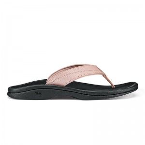 Olukai Ohana Womens Beach Sandals Pink / Black Canada | H0L-2523