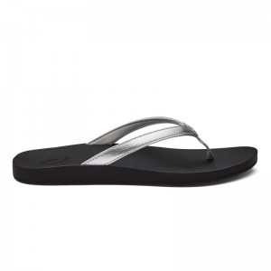 Olukai Puawe Womens Beach Sandals Silver / Black Canada | X2F-6437