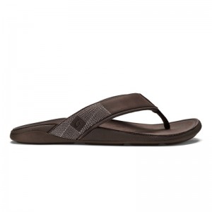 Olukai Tuahine Mens Beach Sandals Dark Brown Canada | H2I-4562