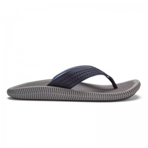 Olukai Ulele Mens Beach Sandals Blue / Deep Grey Canada | I7G-6472