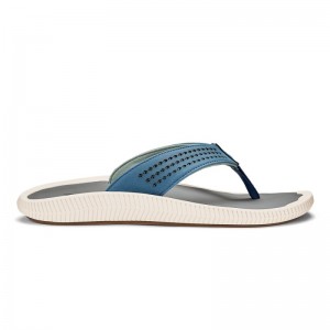 Olukai Ulele Mens Beach Sandals Blue / Deep Grey Canada | U7C-8606