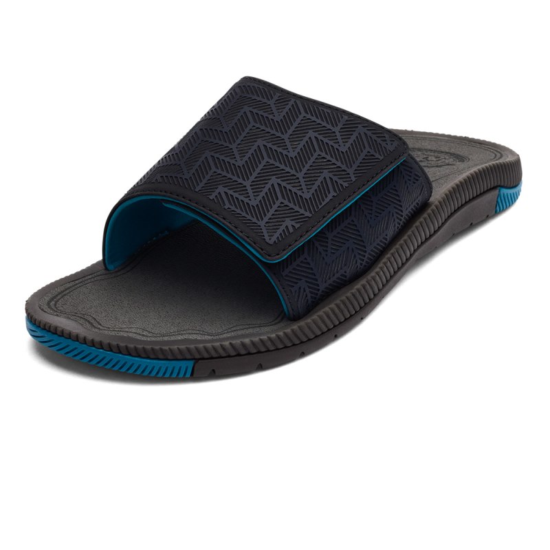 Olukai Awiki 'Olu Mens Beach Sandals Blue / Dark Grey Canada | Y6S-2733