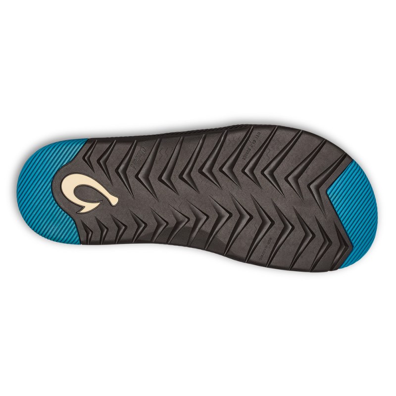 Olukai Awiki 'Olu Mens Beach Sandals Blue / Dark Grey Canada | Y6S-2733