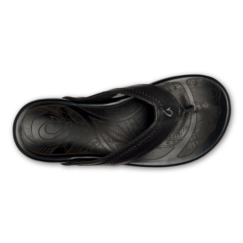 Olukai Hiapo Mens Beach Sandals Black / Brown Canada | Y7N-5783