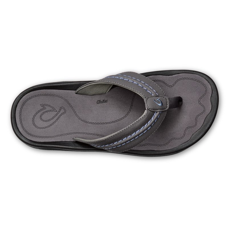 Olukai Hokua Mens Beach Sandals Dark Grey Canada | U9U-2093