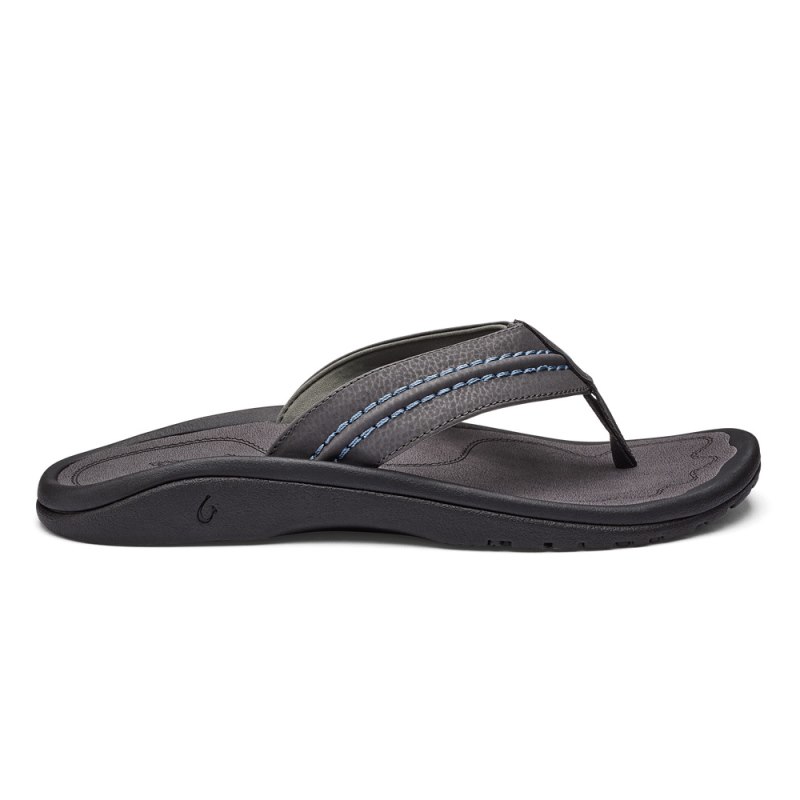 Olukai Hokua Mens Beach Sandals Dark Grey Canada | U9U-2093