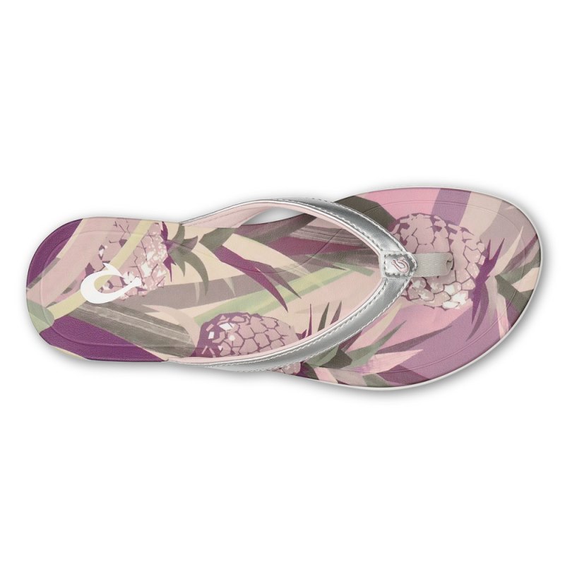 Olukai Ho'ōpio Hau Womens Beach Sandals Silver / Multicolor Canada | N6K-7598