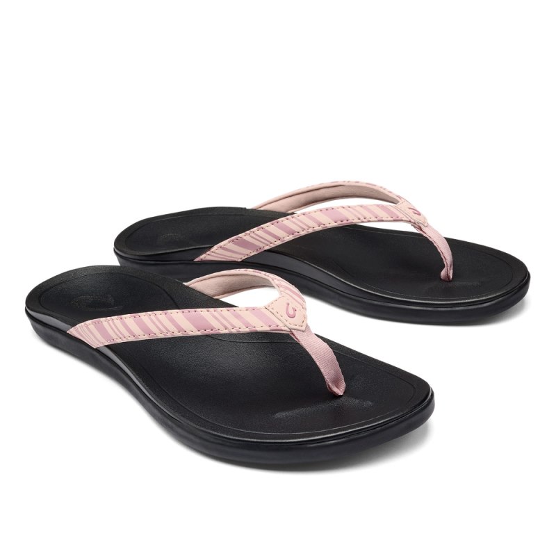 Olukai Ho'ōpio Womens Beach Sandals Pink / Stripe Canada | X5Z-3648