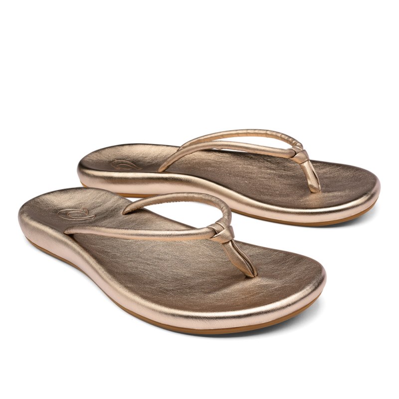 Olukai Huawai Womens Beach Sandals Gold Canada | H6X-5878