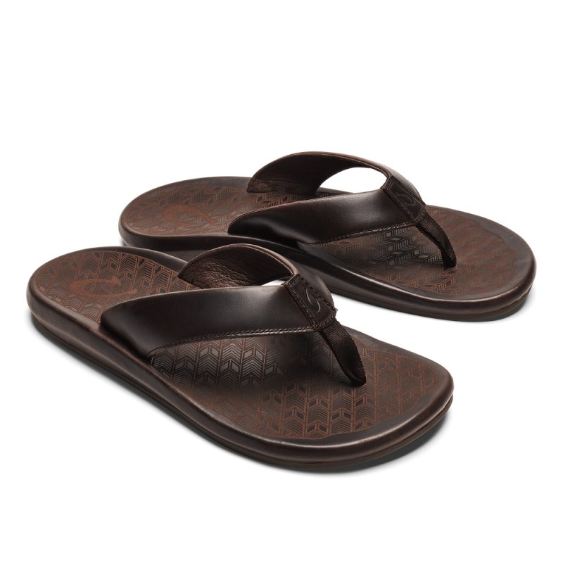 Olukai Ilikai Mens Beach Sandals Dark Brown Canada | F5X-7735