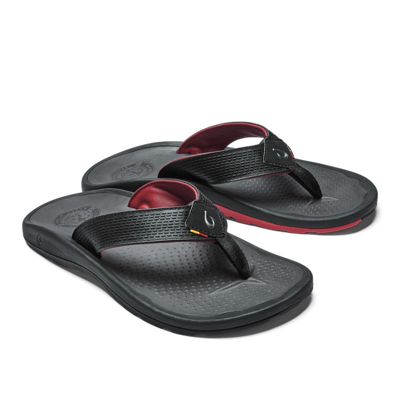 Olukai Imaka Mens Beach Sandals Black Canada | H6L-8311