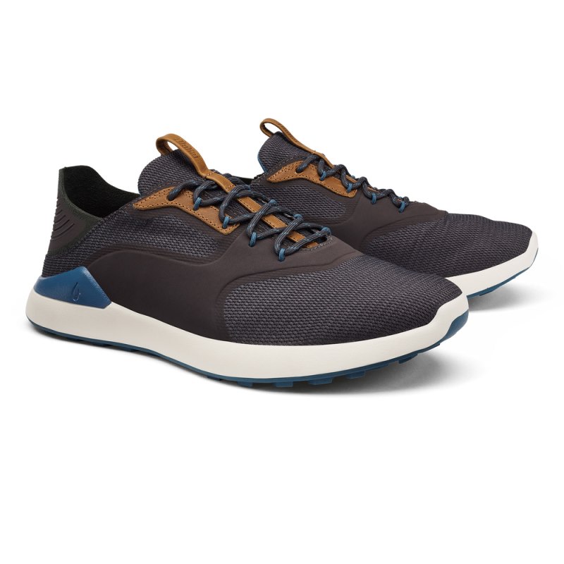 Olukai Kā'anapali Mens Golf Shoes Dark Grey / Blue Canada | U3E-7485