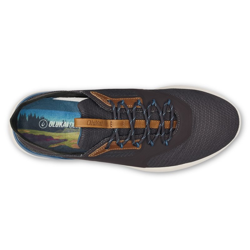 Olukai Kā'anapali Mens Golf Shoes Dark Grey / Blue Canada | U3E-7485