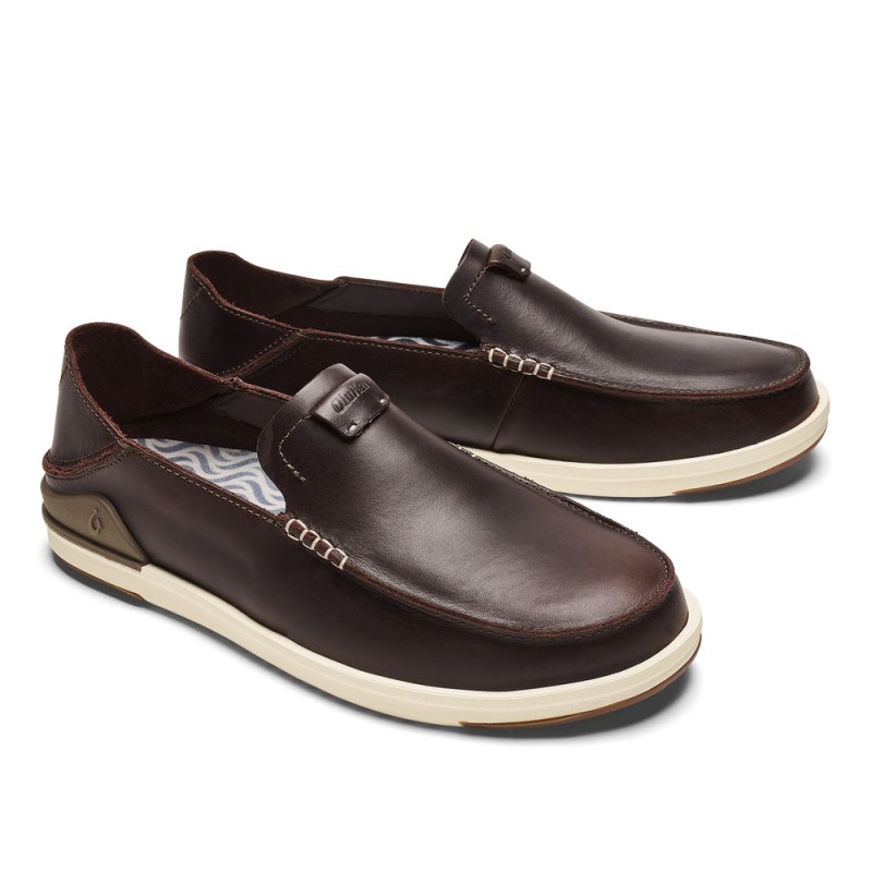 Olukai Kākaha Mens Slip On Shoes Dark Brown Canada | S4D-0500