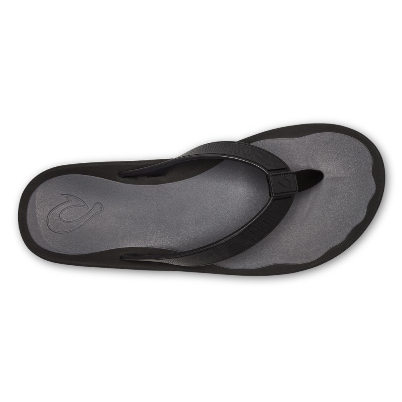 Olukai Kōko'o Mens Beach Sandals Black / Deep Grey Canada | J7W-1447