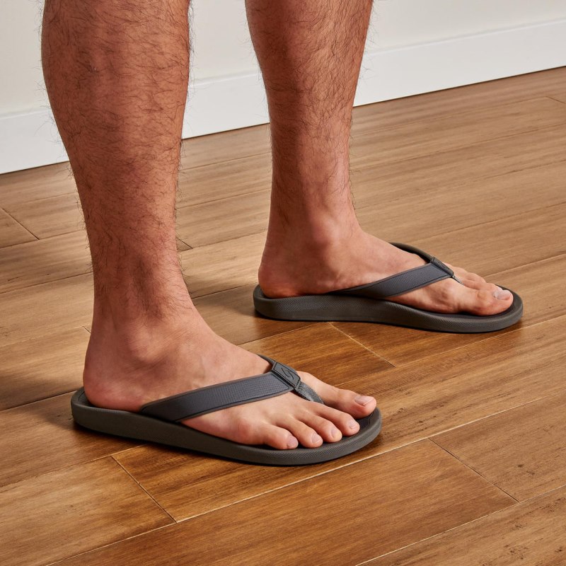 Olukai Kōko'o Mens Beach Sandals Dark Grey Canada | O9W-5300