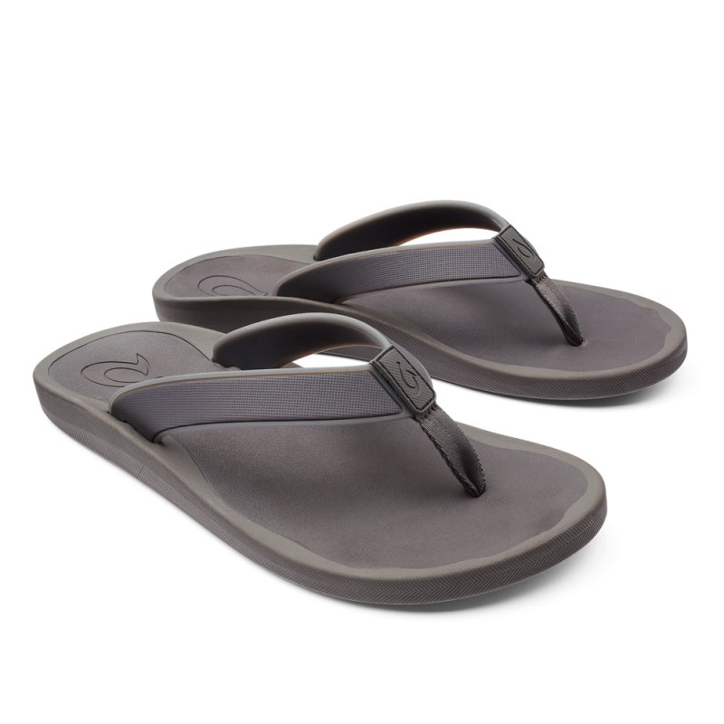 Olukai Kōko'o Mens Beach Sandals Dark Grey Canada | O9W-5300