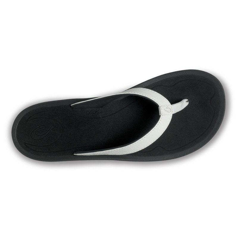 Olukai Kūlapa Kai Womens Beach Sandals White / Black Canada | R6X-4225