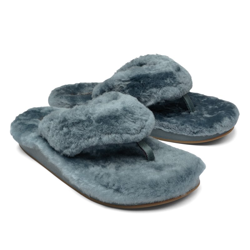 Olukai Kīpe'a Heu Womens Slippers Grey Blue Canada | S4X-2443