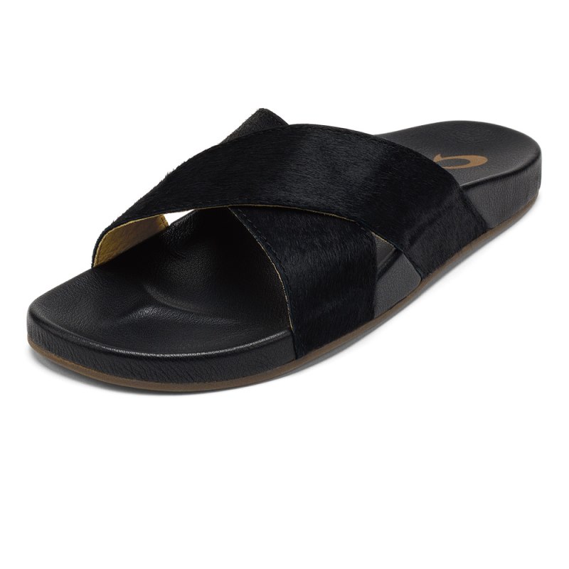 Olukai Kīpe'a 'Oho Womens Sandals Black Canada | K5S-7416