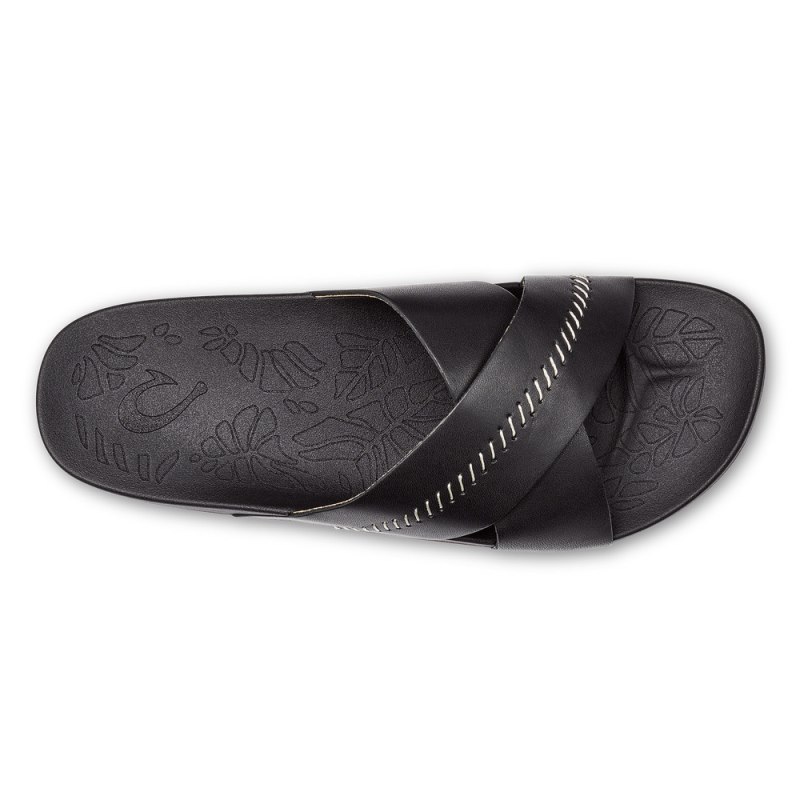 Olukai Kīpe'a 'Olu Womens Sandals Black Canada | T6K-3514