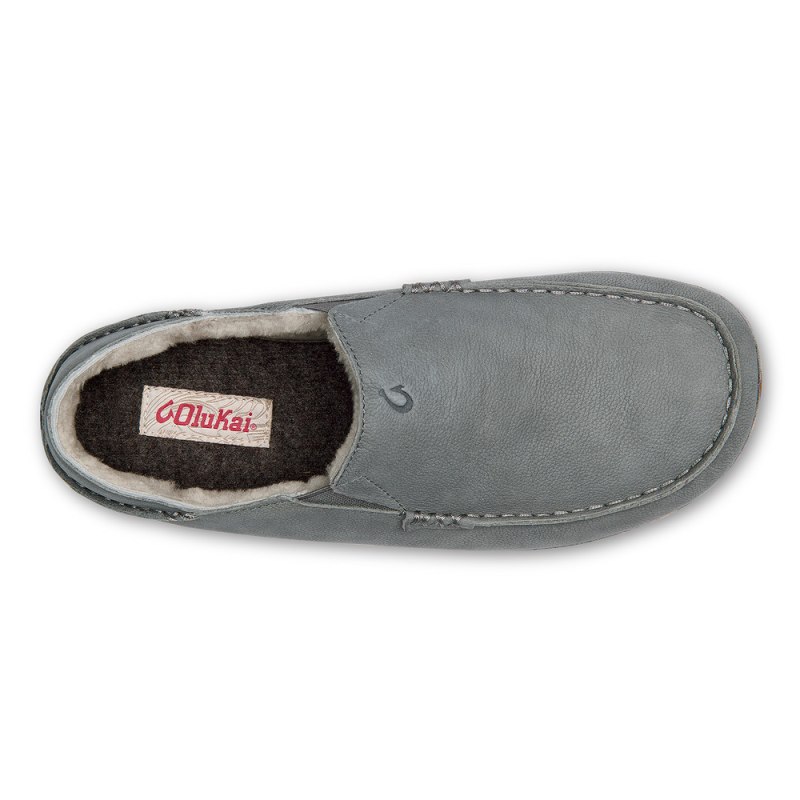 Olukai Kīpuka Hulu Mens Slippers Deep Grey Canada | J8M-8496