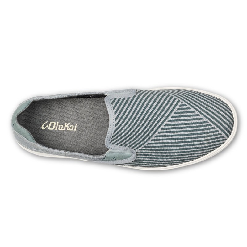 Olukai Lae'ahi Lole Mens Slip On Shoes Grey / Green Canada | F6H-1152