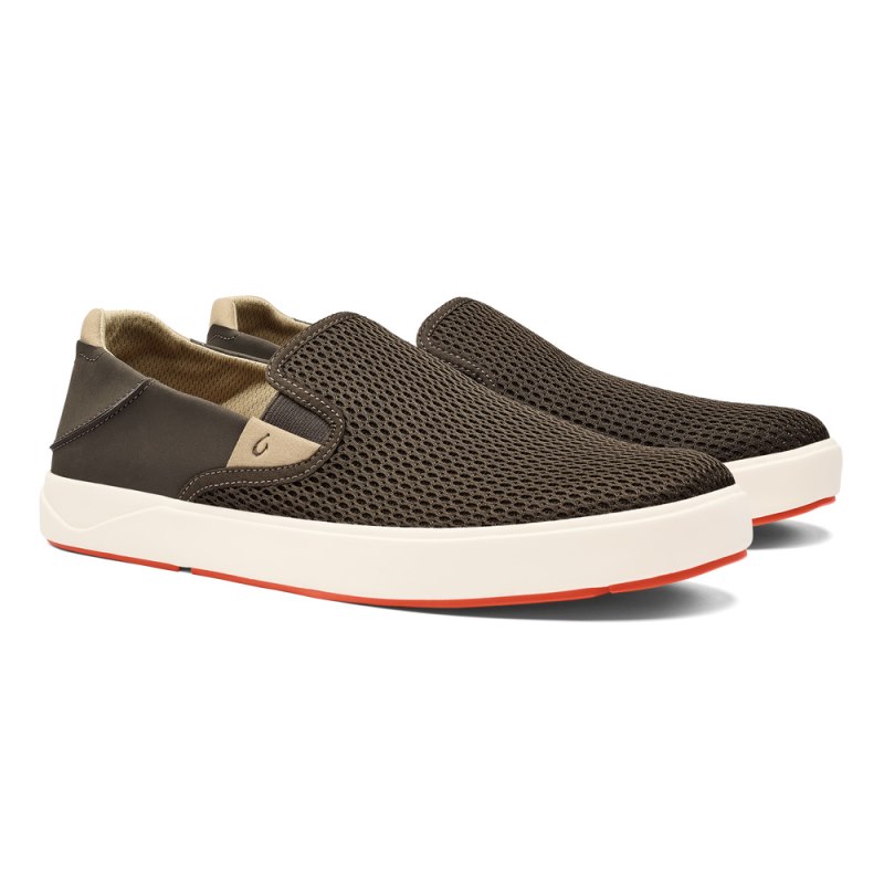 Olukai Lae'ahi Mens Slip On Shoes Olive Canada | D9P-5603