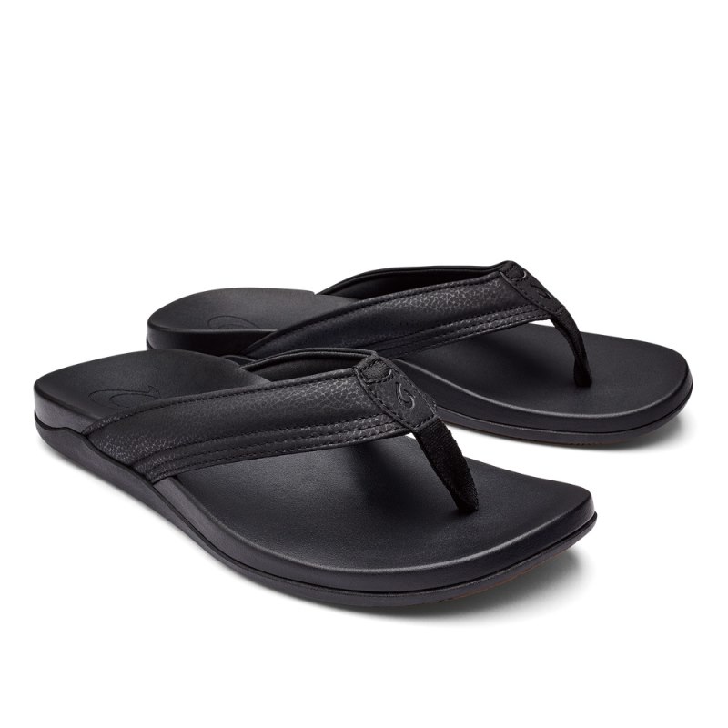 Olukai Maha Mens Beach Sandals Black Canada | G9J-4430