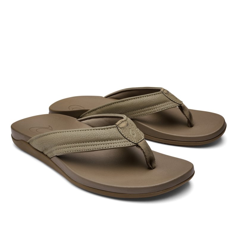 Olukai Maha Mens Beach Sandals Olive Canada | V5A-7703